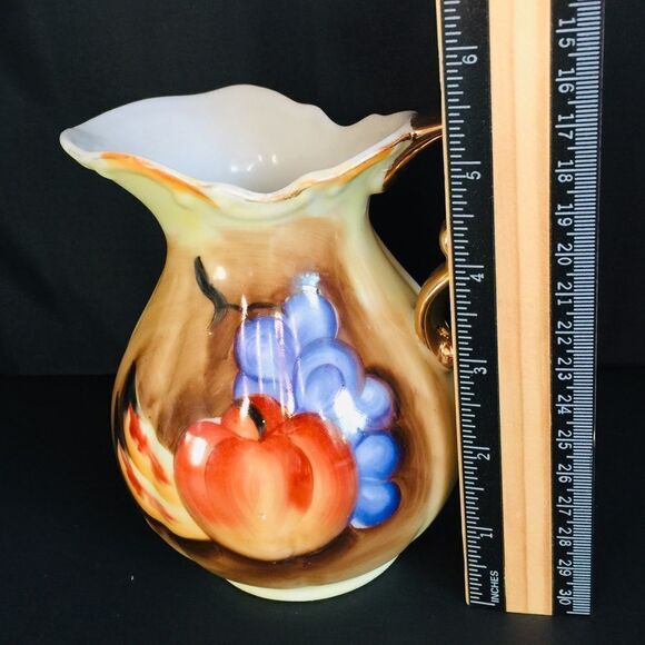 Vintage Hand Painted Grape Banana Apple Pitcher - Picture 7 of 8